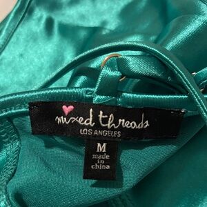 Mixed Threads Teal Satin Top